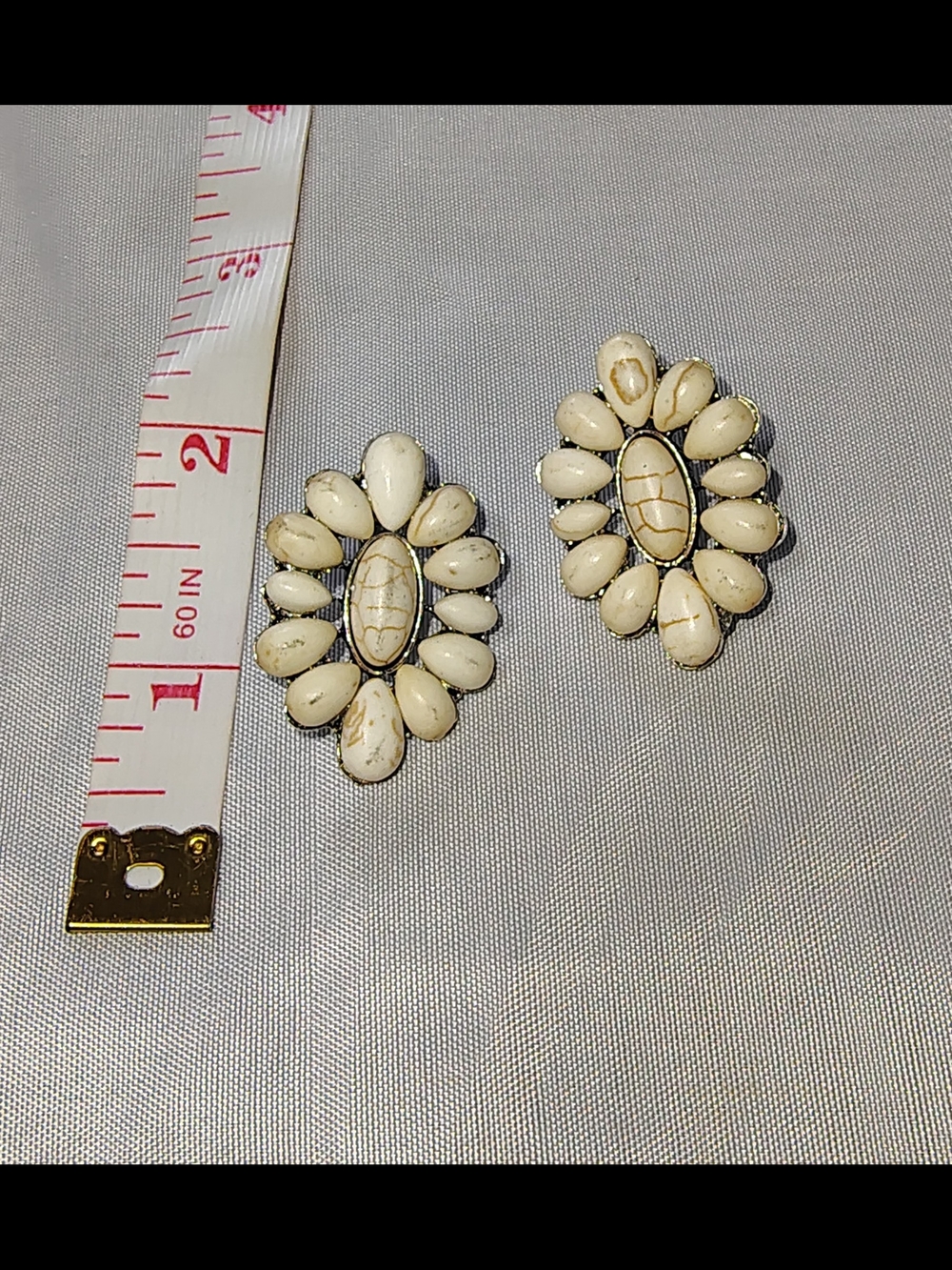 Boho Western White Turquoise Stud Earrings